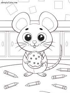 Give a mouse a cookie coloring page, bold and easy Give a mouse a cookie coloring page