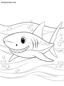 Great white shark coloring page free, bold and easy Great white shark coloring page free