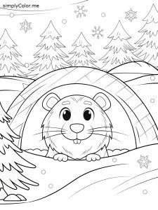 Groundhogs day coloring page