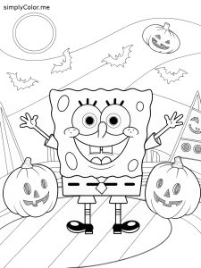 Halloween old spongebob coloring sheet