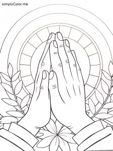 Hands of prayer coloring page