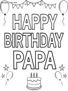 Happy birthday papa coloring page