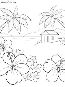 Hawaiian coloring page
