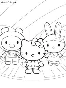 Hello kitty characters coloring sheet Hello kitty characters coloring sheet