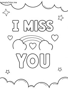 I miss you coloring page
