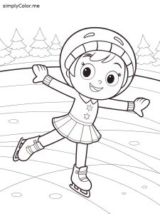 Ice skater coloring page