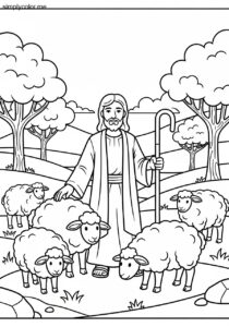 Jesus is a good shepherd coloring page Jesus is a good shepherd coloring page