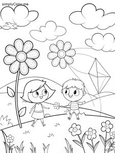 June coloring page, bold and easy June coloring page