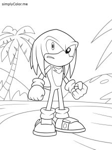 Knuckles sonic coloring page