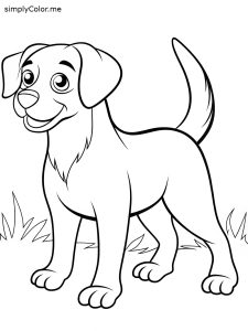 Labrador Retriever bold coloring pages, bold and easy Labrador Retriever bold coloring pages