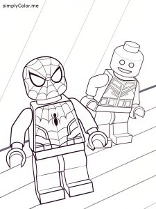 Lego spiderman coloring page
