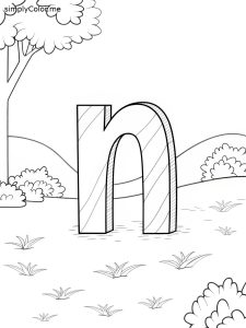 Letter n to color