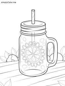 Mason jar coloring page Mason jar coloring page
