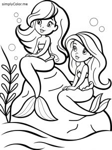 Mermaids coloring page