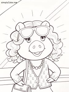 Miss piggy coloring page