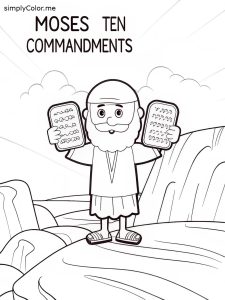 Moses 10 commandments coloring page