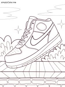 Nike shoe coloring sheet Nike shoe coloring sheet