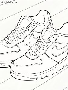 Nike shoes coloring sheet