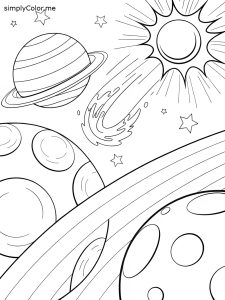 Outer space coloring page