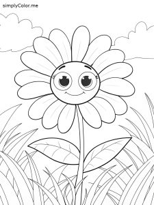 Picture of a daisy flower to color