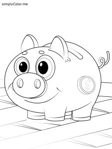Piggy bank coloring page