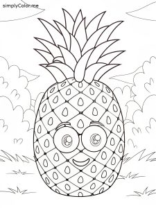 Pineapple coloring sheet