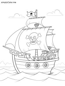 Pirate ship color page