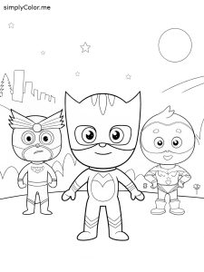 Pj masks coloring page, bold and easy Pj masks coloring page