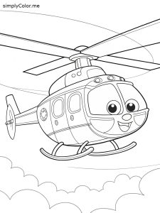 Police helicopter coloring page