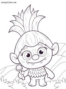 Poppy troll coloring sheet