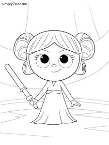 Princess leia coloring page