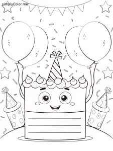 Printable birthday coloring cards Printable birthday coloring cards