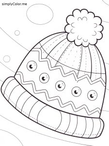 Printable winter hat coloring page