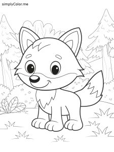 Printable wolf coloring page