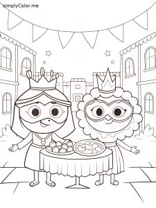 Purim coloring page