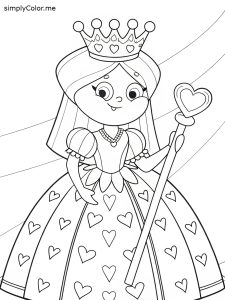 Queen of hearts coloring page Queen of hearts coloring page