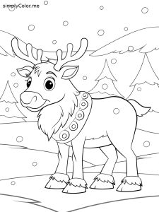 Reindeer coloring sheet