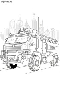 Swat truck coloring page