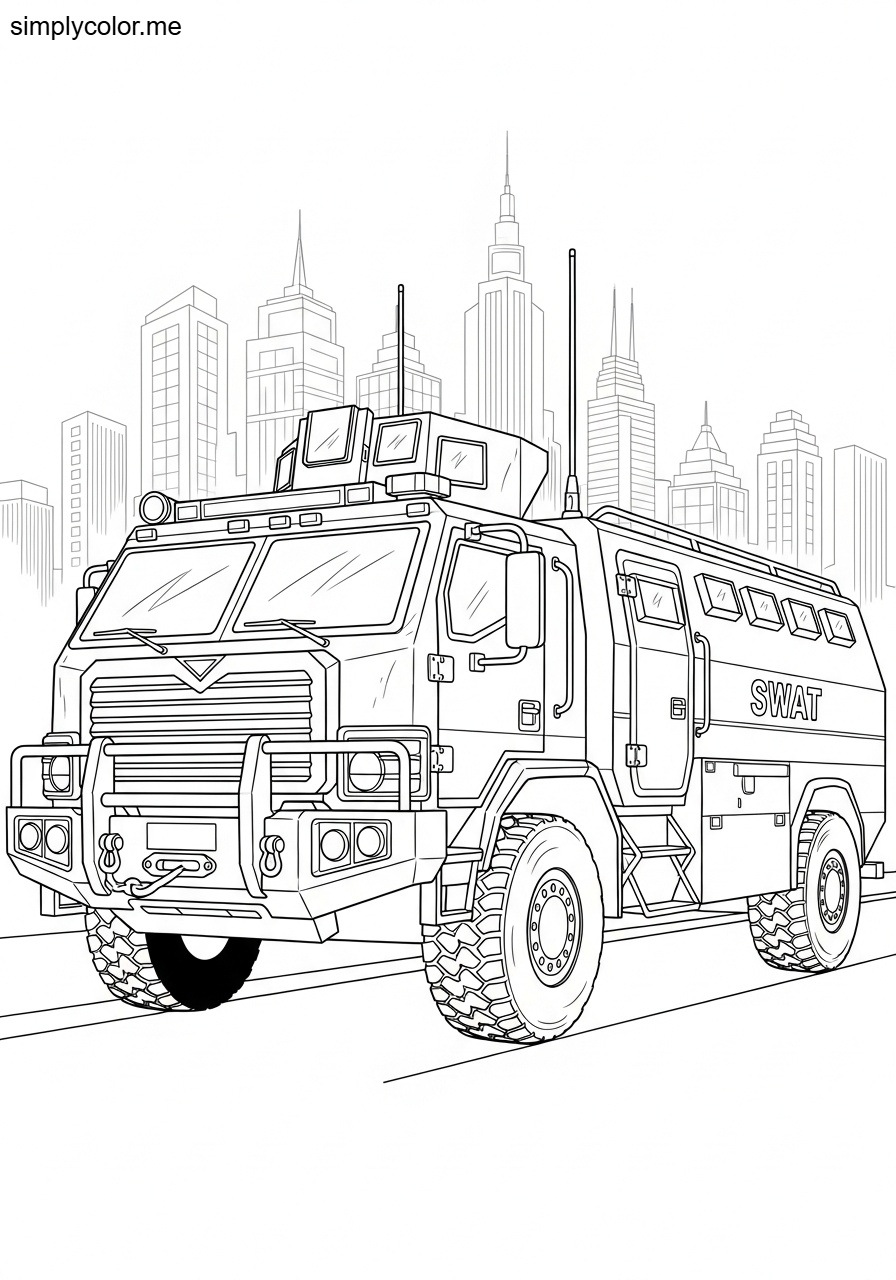 Swat truck coloring page