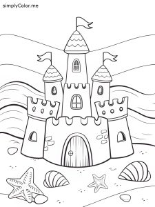 Sand castle to color Sand castle to color