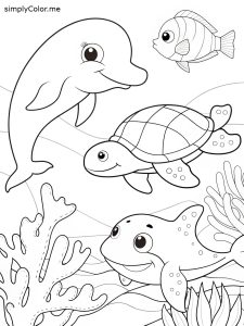 Sea animal coloring sheet Sea animal coloring sheet