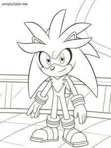 Silver the hedgehog coloring page