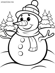 Snow man coloring page