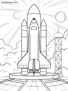 Space shuttle coloring page