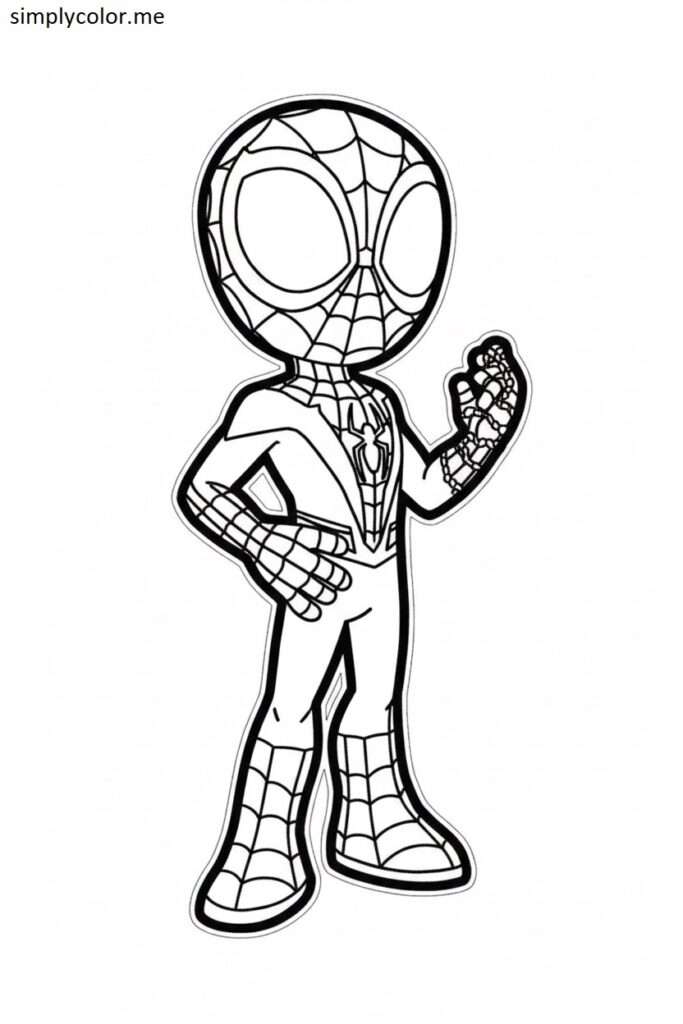 Spin Spiderman coloring page