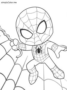 Spin spiderman coloring page