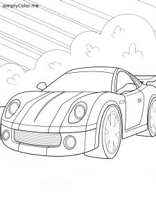 Sports car coloring page