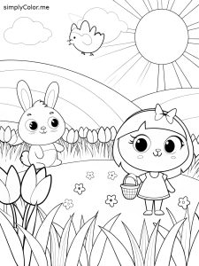 Spring coloring page printable