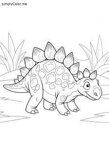 Stegosaurus color page, bold and easy Stegosaurus color page