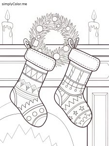Stocking coloring picture Stocking coloring picture